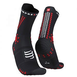 Pro Racing Socks V4 Compressport preto vermelho - Meias de Trail